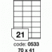 Etichete autoadezive 21/A4 100 coli/top 70 X 41mm RAYFILM