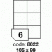 Etichete autoadezive 6/A4, 100 coli/top, 105 x 99 mm RAYFILM