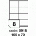 Etichete autoadezive 8/A4, 100 coli/top, 105 x 70mm RAYFILM