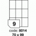 Etichete autoadezive 9/A4, 100 coli/top, 70 x 99 mm RAYFILM