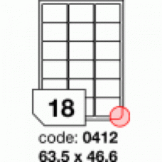 Etichete autoadezive A4 polietilena alb mat 63.5x46.6mm 18/A4 50/top R0503.0412B